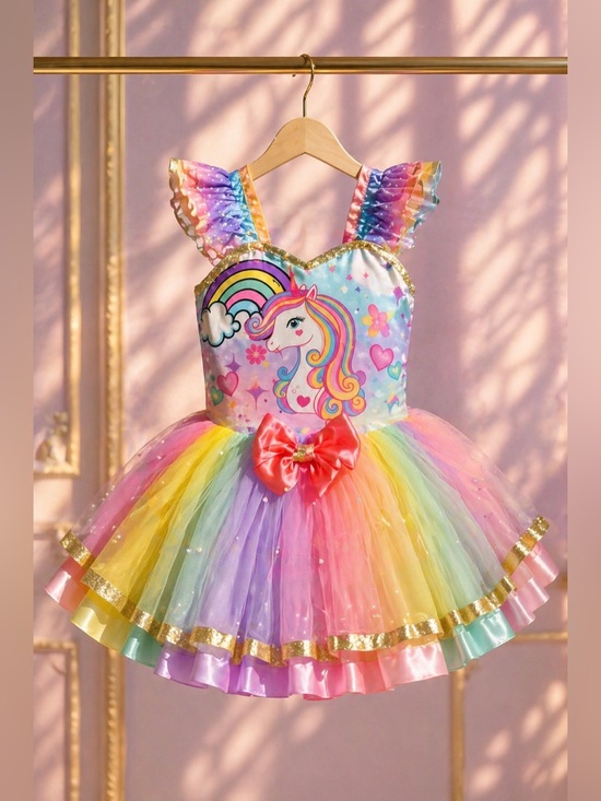 Other - Unicorn Rainbow Tutu Dress Girls Size 7